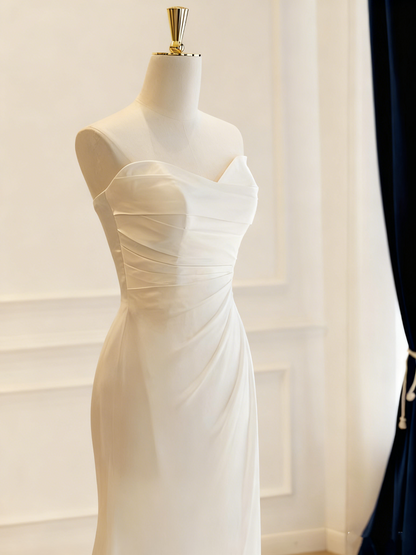 Minimalist Wedding Dresss Sweetheart Pleated Wedding Dress  D3821