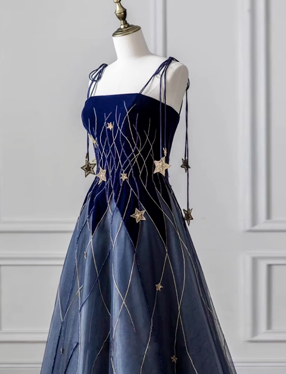 Charming Prom Dress Spaghetti Straps Pleated Birthday Party Outfit Evening Dress  D3848