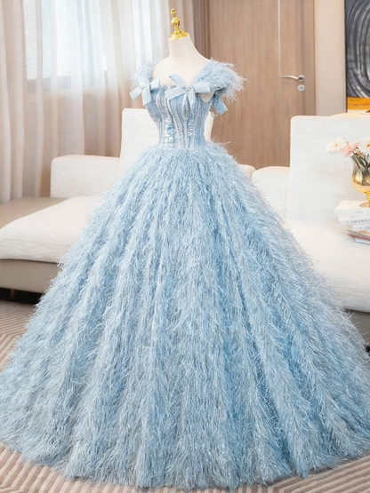 Pretty Prom Dress Square Neck Ball Gown Evening Dress Quinceanera Dress    D3857