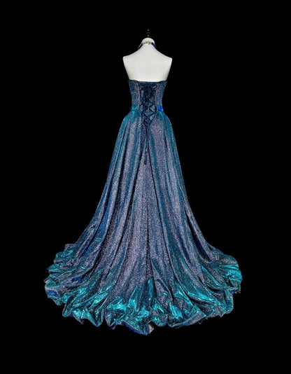 Shiny Prom Dress Sweetheart Pleated Evening Dress Gala Dress Birthday Party Outfits   D3874