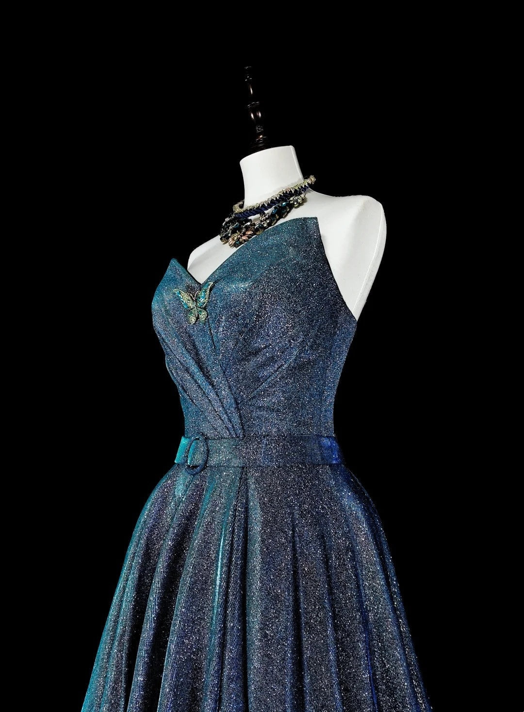 Shiny Prom Dress Sweetheart Pleated Evening Dress Gala Dress Birthday Party Outfits   D3874