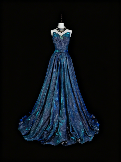 Shiny Prom Dress Sweetheart Pleated Evening Dress Gala Dress Birthday Party Outfits   D3874