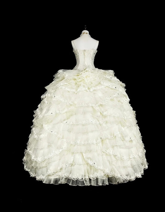 Vintage Wedding Dress Sweetheart Tulle Pleated Wedding Dress  D3883