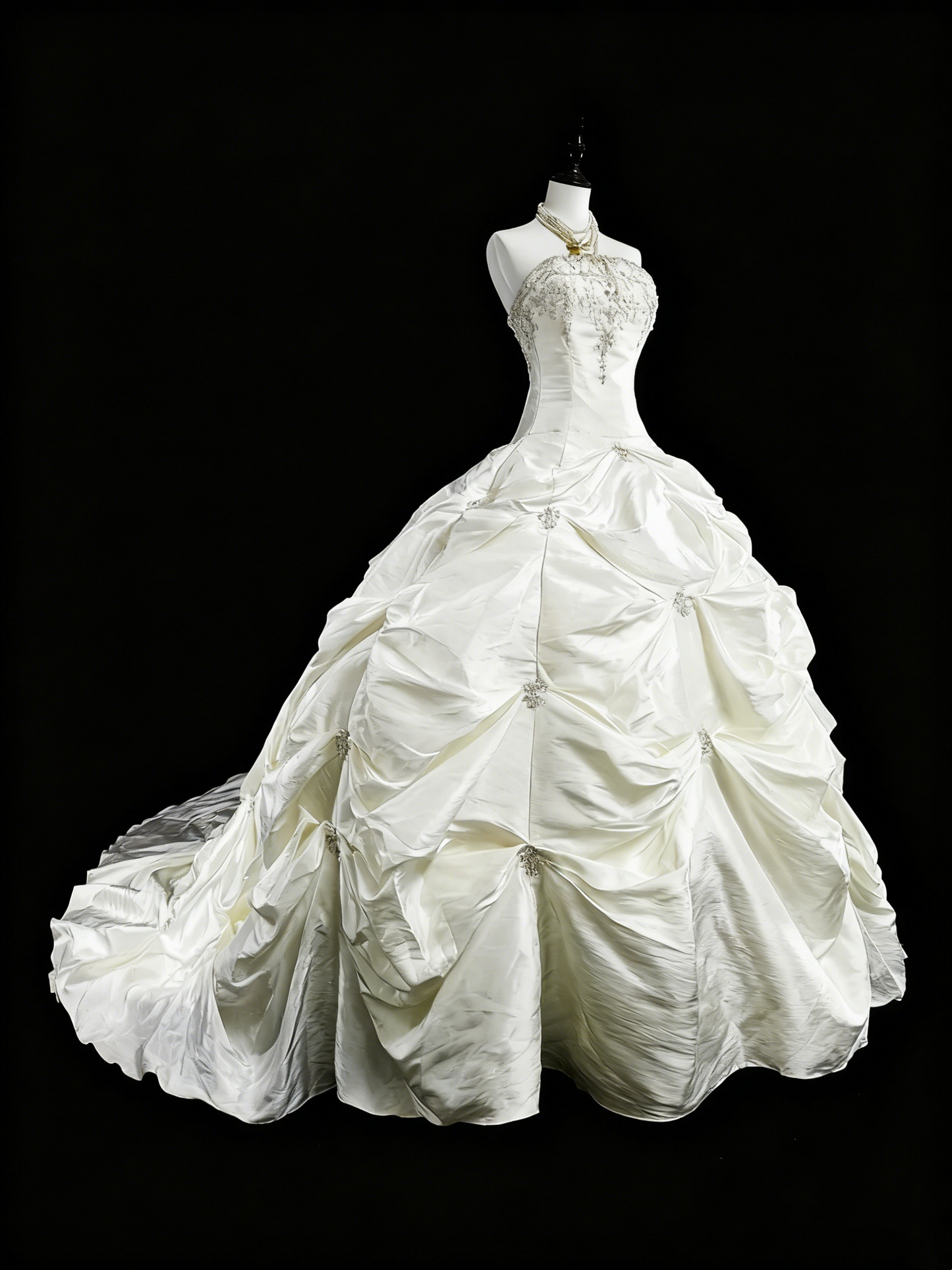 Retro Wedding Dress Strapless Pleated Wedding Dress  D3886