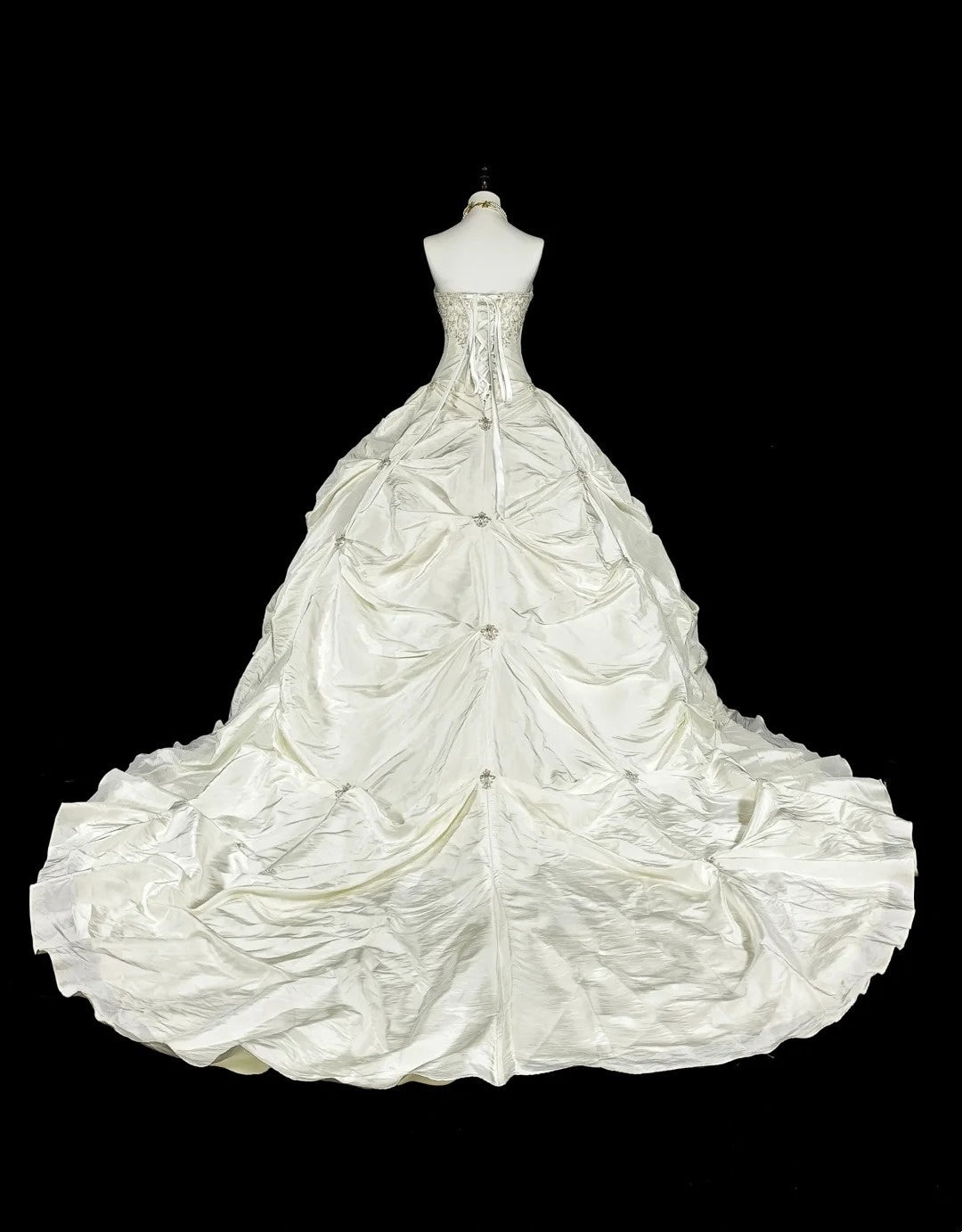 Retro Wedding Dress Strapless Pleated Wedding Dress  D3886