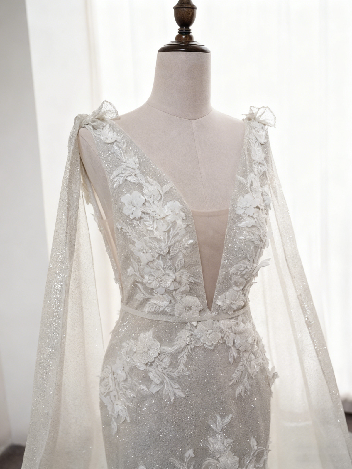 Newest Wedding Dress V-neck Backless Mermaid Wedding Dress  D3890