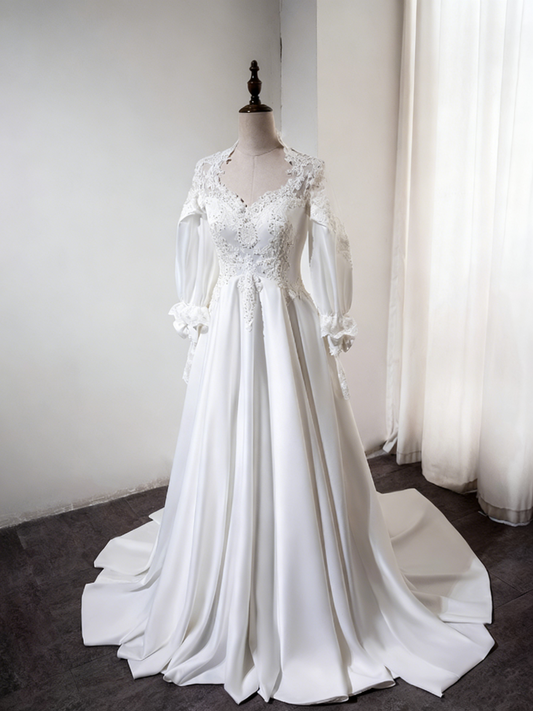 Retro Wedding Dress A Line Sweetheart Pleated Wedding Dress  D3891