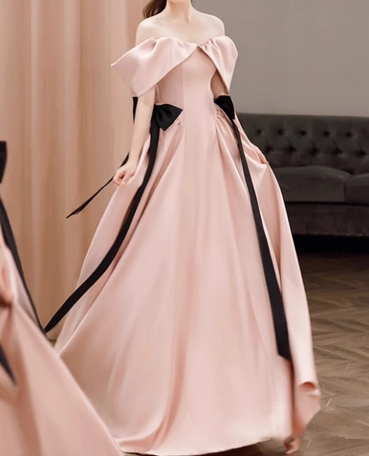 Pretty Prom Dress Off Shoulder Pleated Evening Dress Birthday Party Outfits   D3920