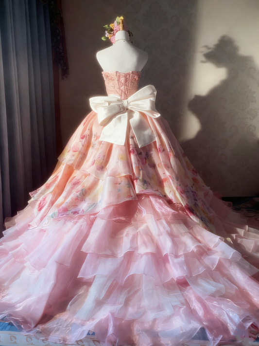 Pretty Prom Dress Sweetheart Tiered Ball Gown Evening Dress Quinceanera Dress  D3929