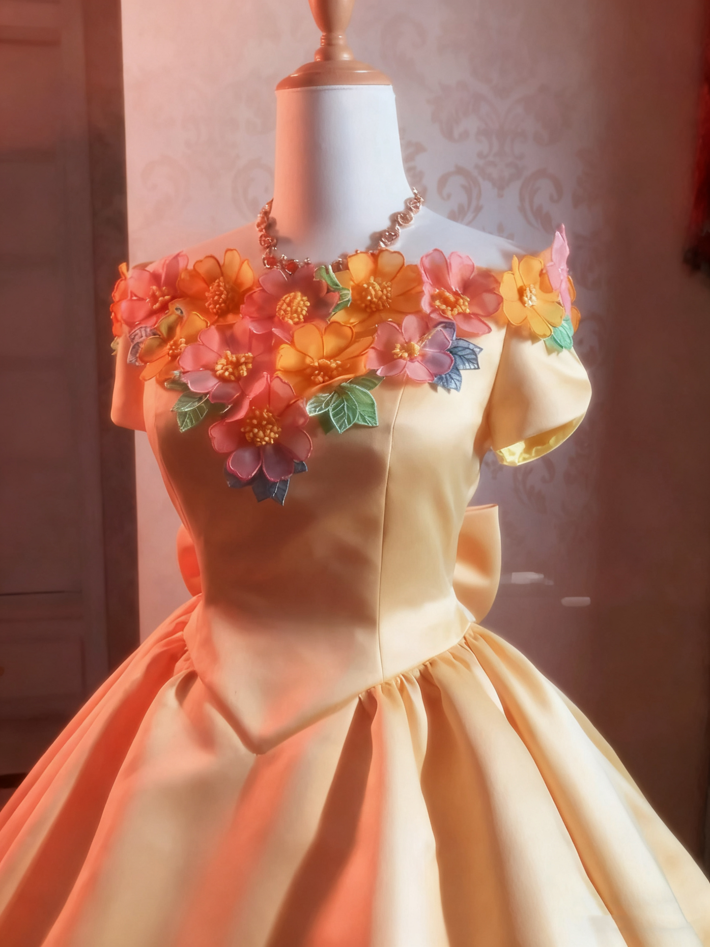 Newest Prom Dress Off Shoulder Flower Pleated Ball Gown Evening Dress Birthday Party Outfits  D3935