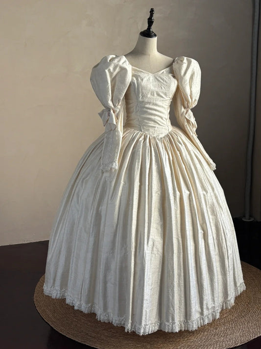 Minimalist Wedding Dress V-neck Pleated Wedding Dress  D4000