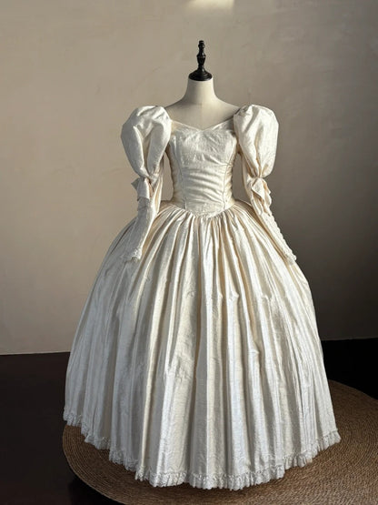 Minimalist Wedding Dress V-neck Pleated Wedding Dress  D4000