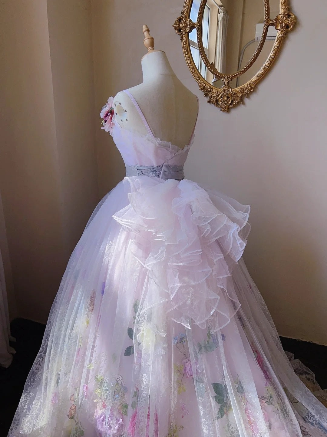 Beauty Prom Dress Spaghetti Straps Tulle Pleated Evening Dress Sweet 16 Dress Ball Gown    D4021
