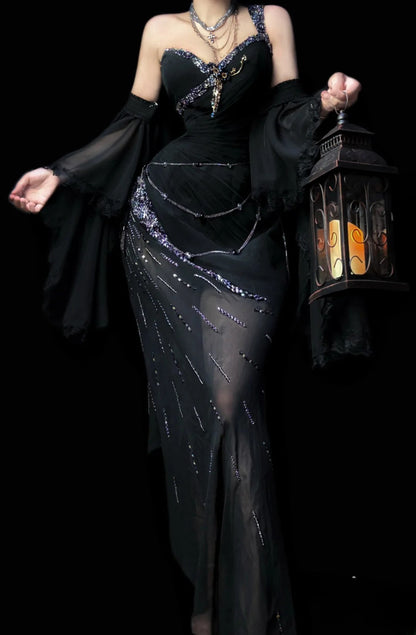 Sexy Prom Dress Black One Shoulder Pleated Evening Dress Birthday Party Dress Cocktail Dress  D4024
