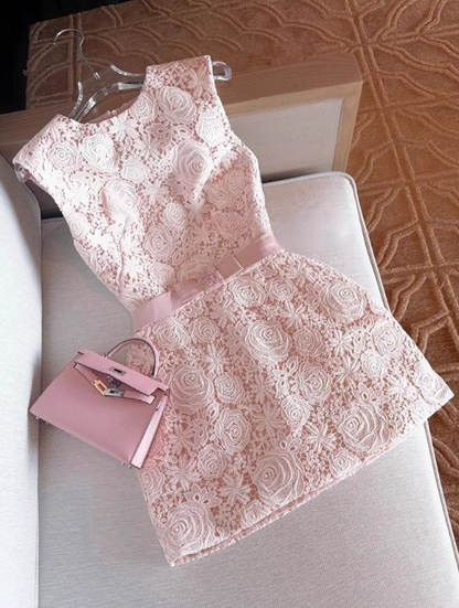Pretty Homecoming Dress A Line Crew Neck Short Prom Dress Cocktail Dress Birthday Party Outfits  D4049