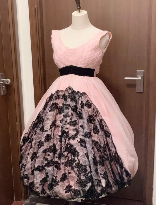 Cute Homecoming Dress Crew Neck Pleated Short Prom Dress Evening Dress Birthday Party Outfits  D4061