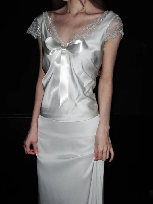 Popular Wedding Dress V-neck Lace Wedding Dress   D4079
