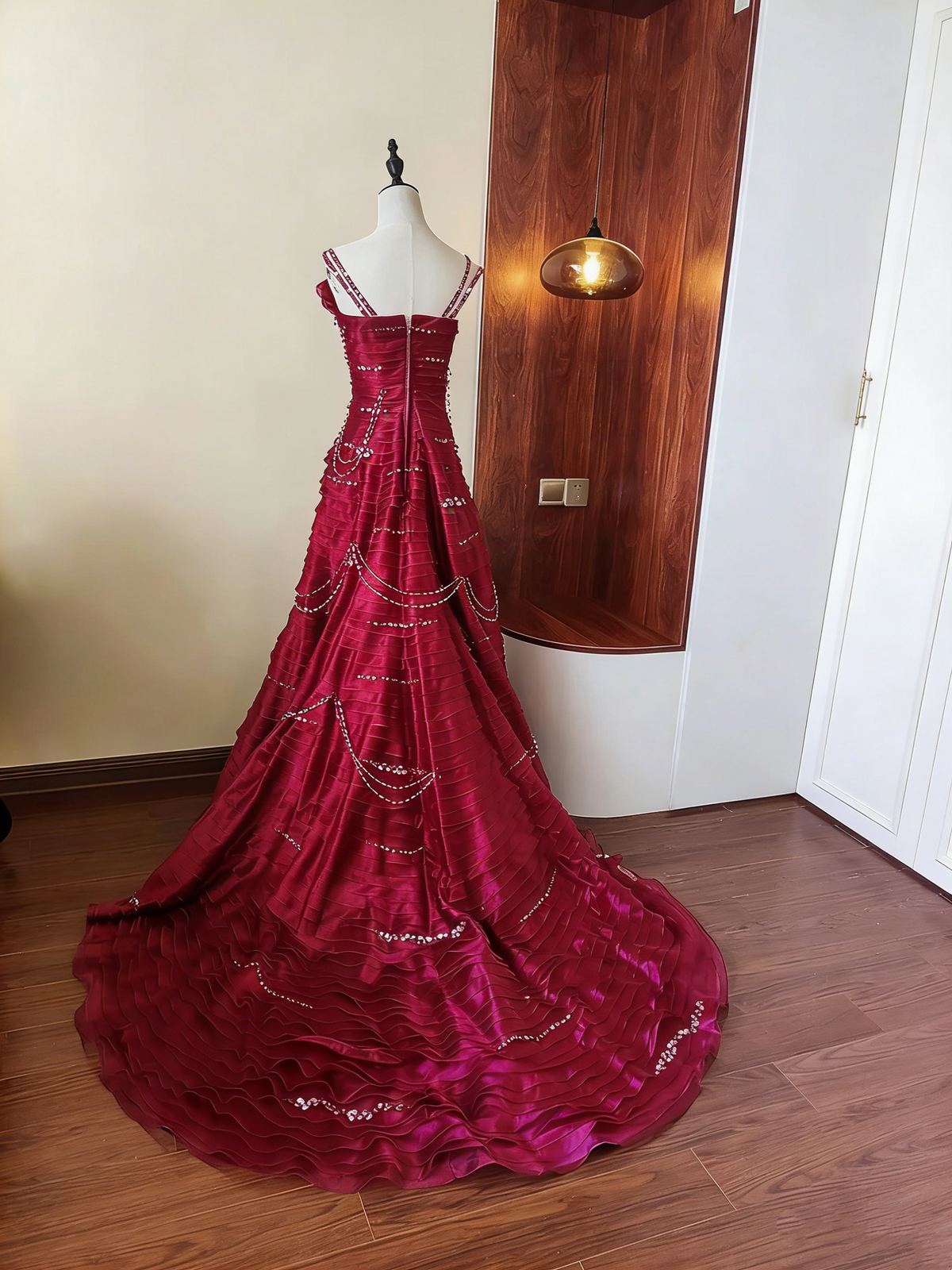 Gorgeous Prom Dress A Line Spaghetti Straps Pleated Gala Dress Evening Dress     D4102