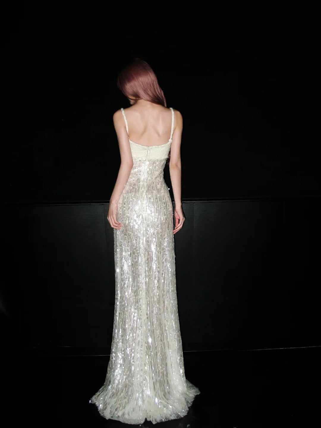 Shiny Prom Dress Spaghetti Straps Sequins Evening Dress Gala Dress Formal Dress  D4144