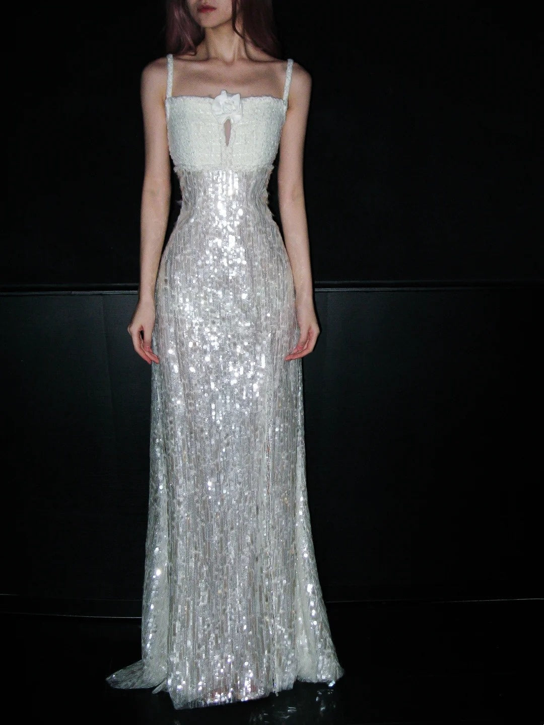 Shiny Prom Dress Spaghetti Straps Sequins Evening Dress Gala Dress Formal Dress  D4144