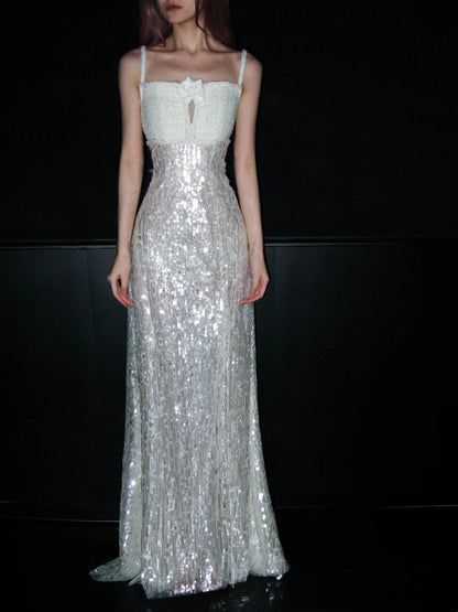 Shiny Prom Dress Spaghetti Straps Sequins Evening Dress Gala Dress Formal Dress  D4144