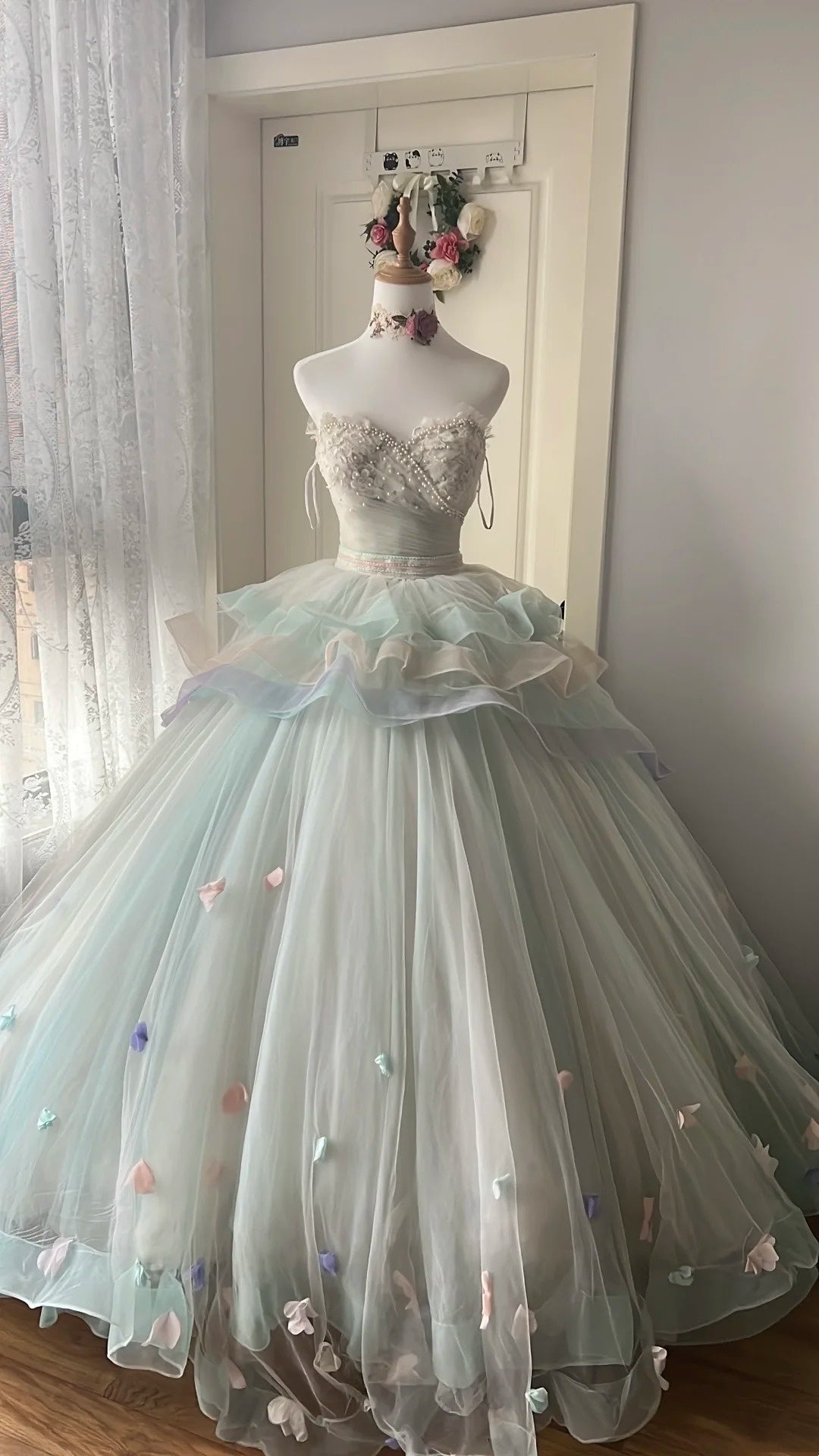 Charming Prom Dress Sweetheart Pleated Tulle Ball Gown Evening Dress Quinceanera Dress       D4148
