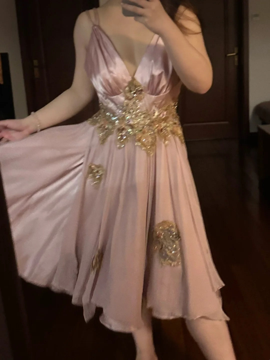 Stunning Prom Dress Spaghetti Straps Pleated Short Birthday Party Dress Cocktail Dress D4153