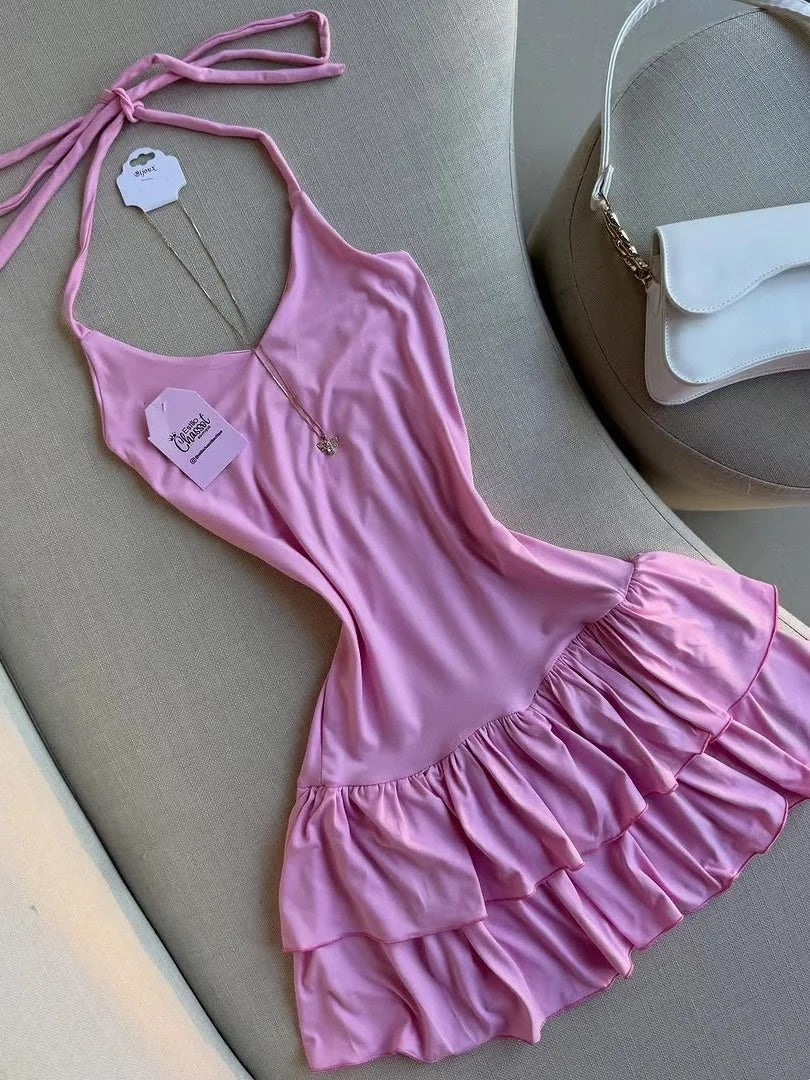 Sexy Homecoming Dress Halter Pleated Short Prom Dress Birthday Party Dress Cocktail Dress    D4165