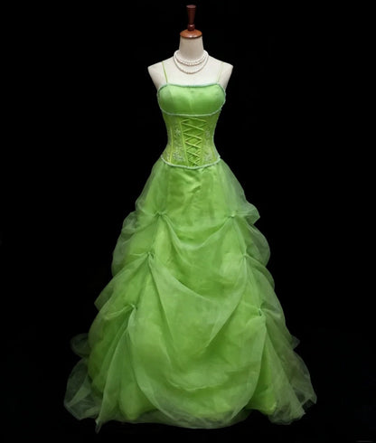 Charming Prom Dress Spaghetti Straps Pleated Ball Gown Sweet 16 Dress Evening Dress       D4181