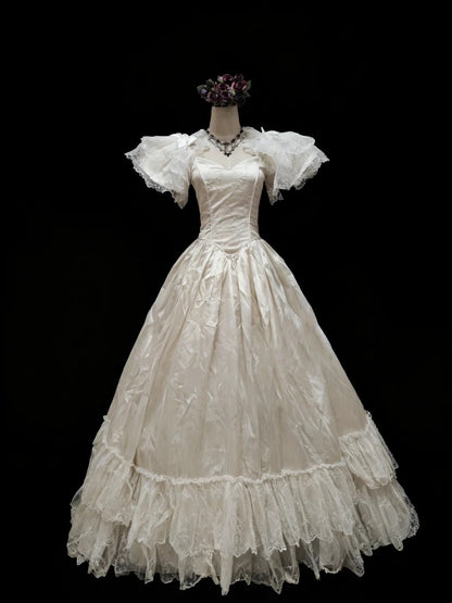 Retro Wedding Dress Sweetheart Pleated Tulle Wedding Dress  D4196
