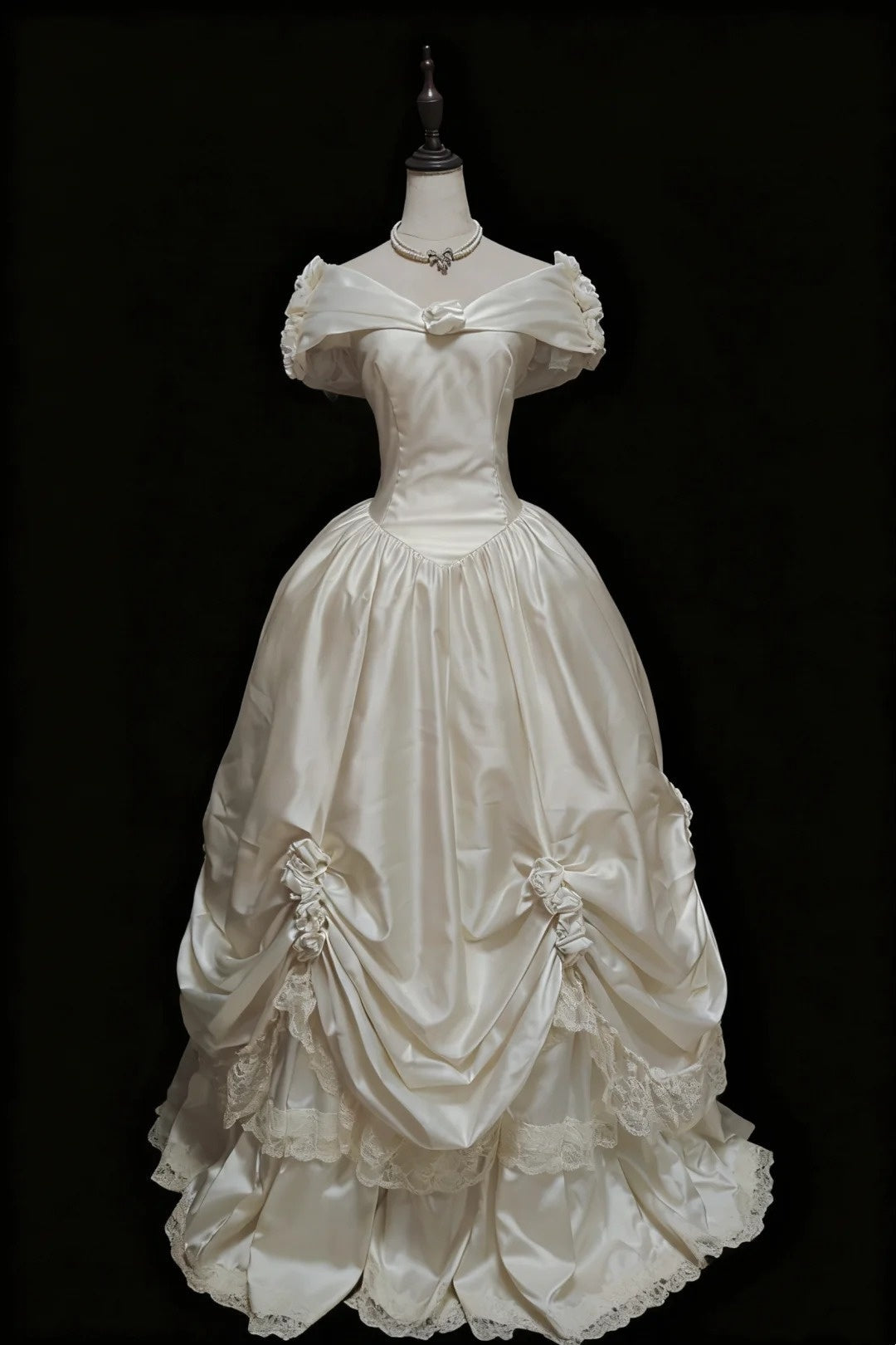 Retro Wedding Dress V-neck Pleated Wedding Dress  D4198
