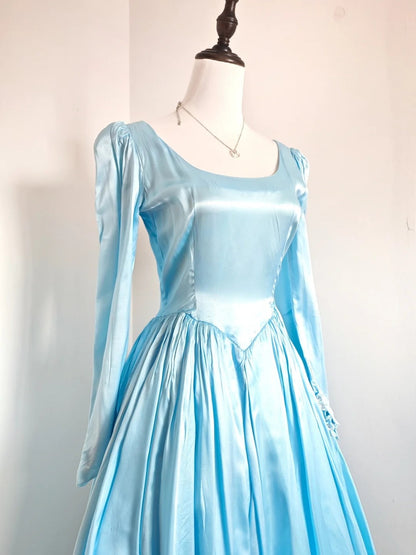 Minimalist Prom Dress Satin Crew Neck Pleated Gala Dress Evening Dress Formal Dress  D4211