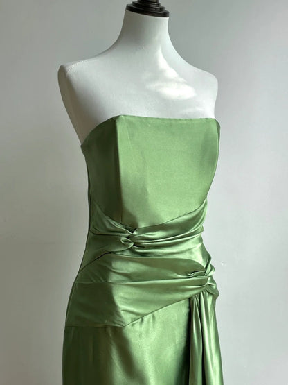 Minimalist Prom Dress Strapless Pleated Gala Dress Evening Dress Formal Dress  D4229