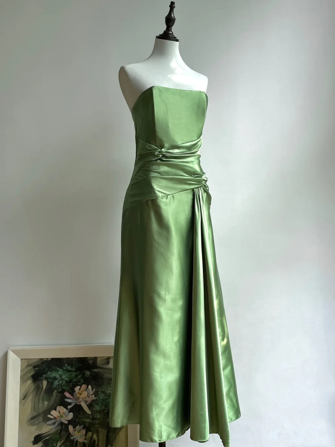Minimalist Prom Dress Strapless Pleated Gala Dress Evening Dress Formal Dress  D4229