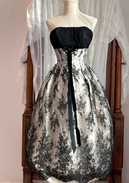 New Arrival Prom Dress Strapless Pleated Lace Evening Dress Birthday Party Dress  D4231