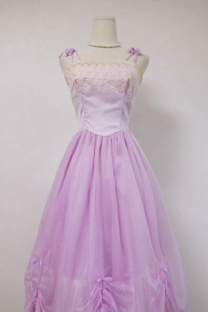 Popular Prom Dress Light Purple Spaghetti Straps Tulle Pleated Evening Dress Gala Dress Party Dress  D4251