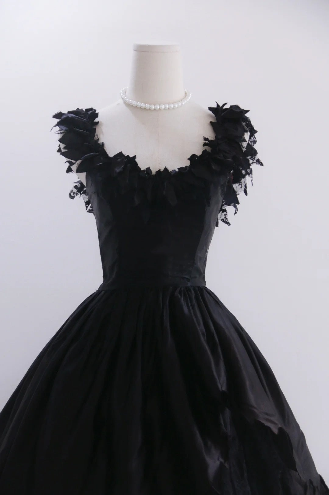 Popular Prom Dress Black Crew Neck Tulle Pleated Evening Dress Birthday Party Dress  D4253