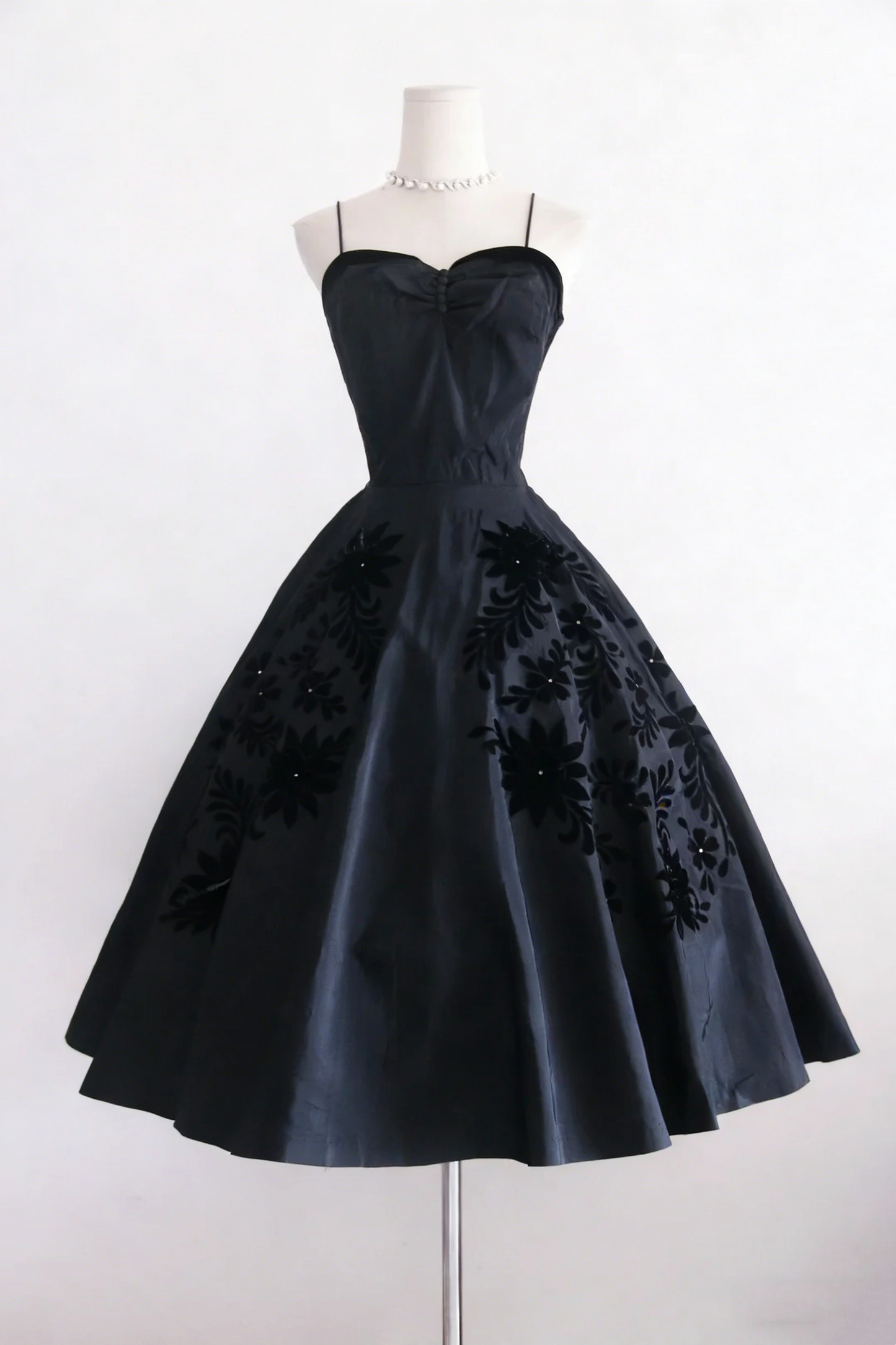 New Design Prom Dress Black Spaghetti Straps Evening Dress Gala Dress Formal Dress  D4254
