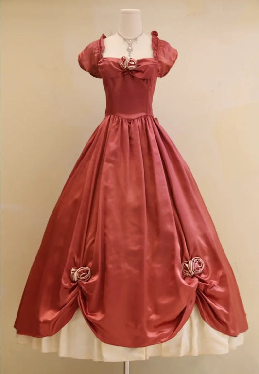 Elegant Prom Dress Square Neck Pleated Ball Gown Evening Dress Birthday Party Dress Quinceanera Dress       D4264