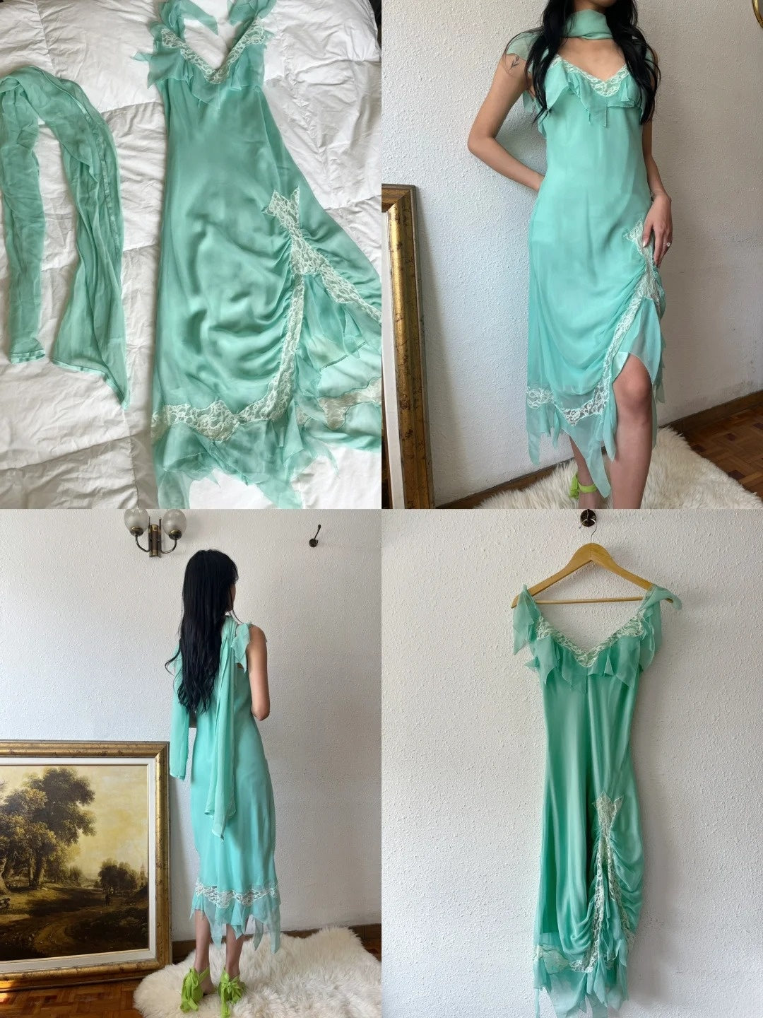 Pretty Prom Dress V-neck Lace Formal Dress Evening Dress Birthday Party Dress  D4282