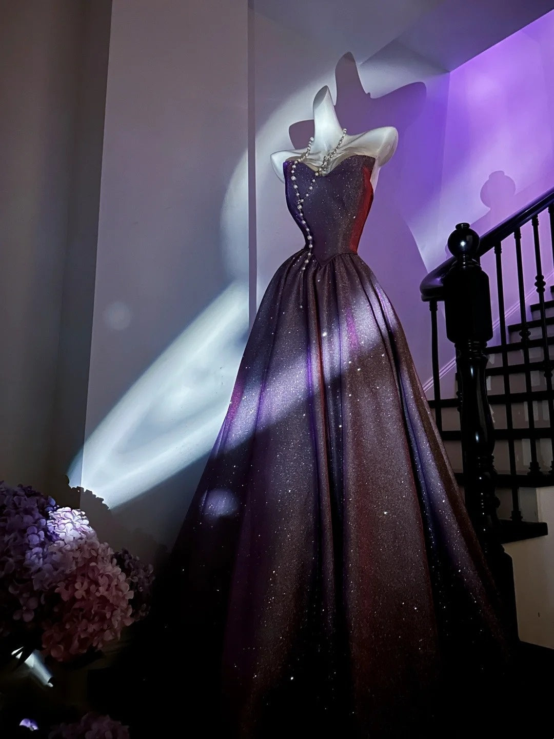 Shiny Prom Dress Sweetheart Pleated Ball Gown Evening Dress Quinceanera Dress      D4291