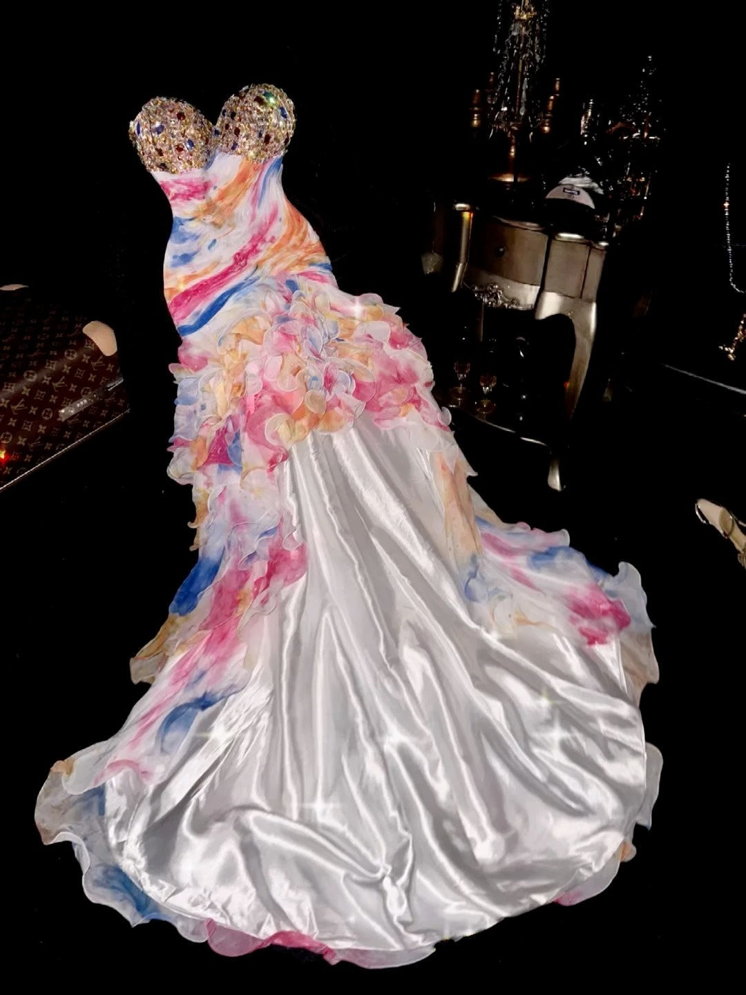 Colorful Prom Dress Sweetheart Pleated Ruffle Evening Dress Gala Dress Formal Dress     D4294