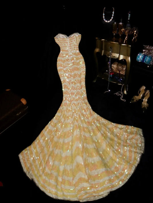 Shiny Prom Dress Sweetheart Sequins Mermaid Evening Dress Gala Dress Formal Dress     D4296