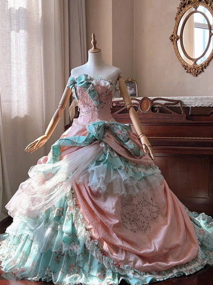 Romantic Prom Dress Strapless Pleated Tulle Quinceanera Dress Ball Gown Evening Dress       D4338