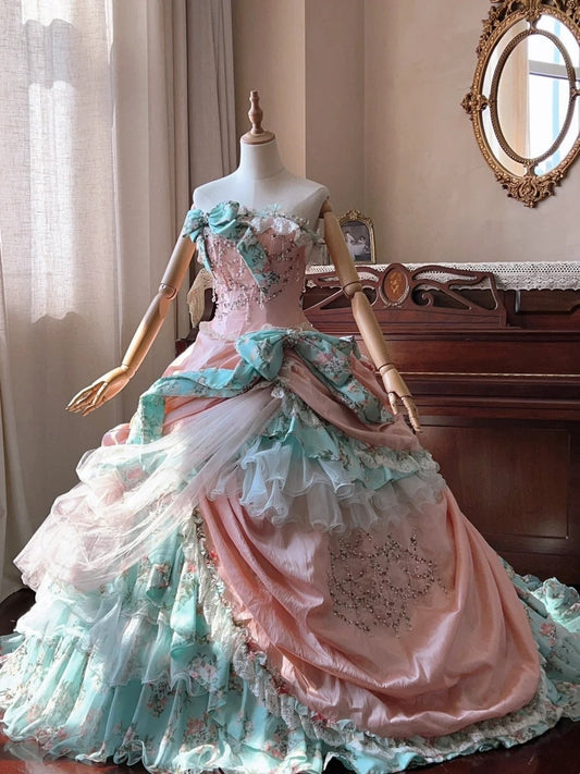 Romantic Prom Dress Strapless Pleated Tulle Quinceanera Dress Ball Gown Evening Dress       D4338
