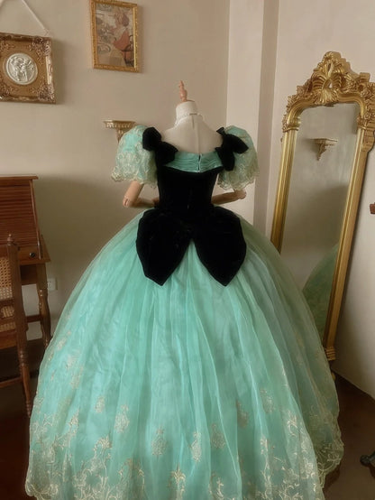 Pretty Prom Dress Square Neck Pleated Tulle Quinceanera Dress Ball Gown Evening Dress       D4355