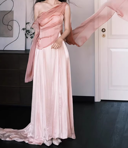 Charming Prom Dress One Shoulder Pleated Gala Dress Formal Dress Evening Dress   D4389