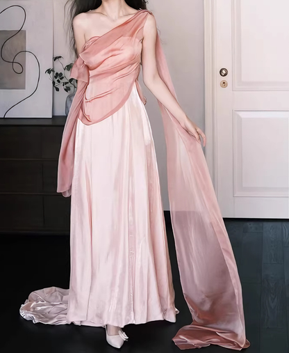 Charming Prom Dress One Shoulder Pleated Gala Dress Formal Dress Evening Dress   D4389