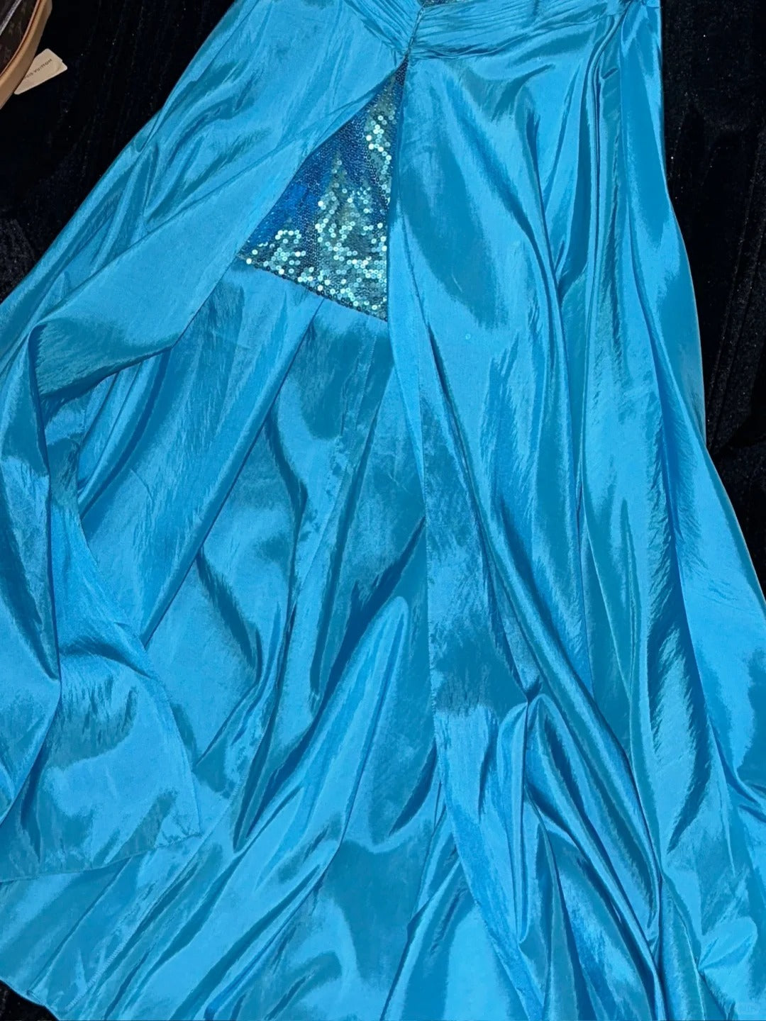 Shiny Prom Dress Strapless Slit Birthday Party Dress Evening Dress   D4395