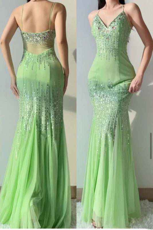 Charming Prom Dress V-neck Pleated Tulle Gala Dress Evening Dress Formal Dress   D4409